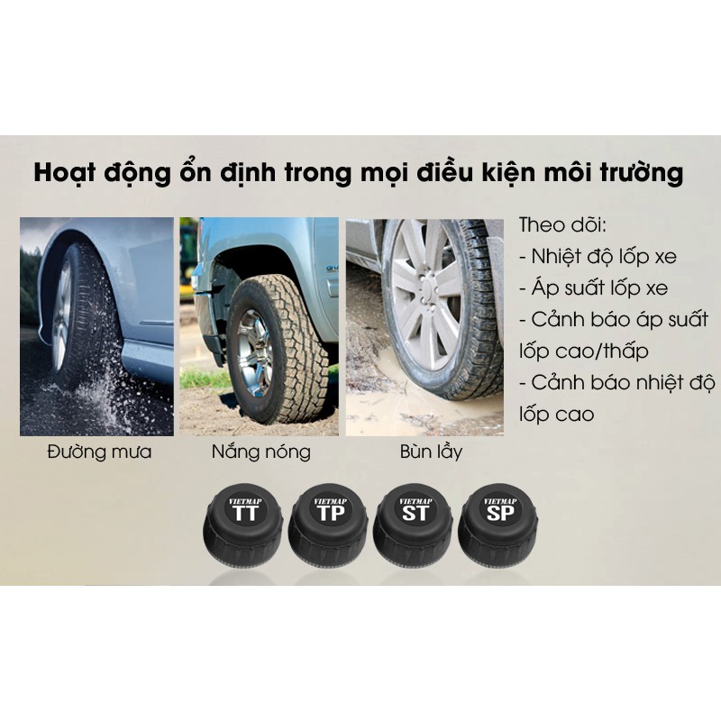 Cảm Biến Áp Suất Lốp Vietmap V1 Van Ngoài