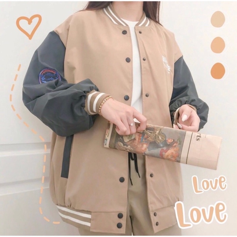 Áo khoác dù BOMBER BADGE form rộng Ulzang màu XANH/ĐEN/TAN 🦋/Nam nữ unisex ❤️ Jaystoree ❤️