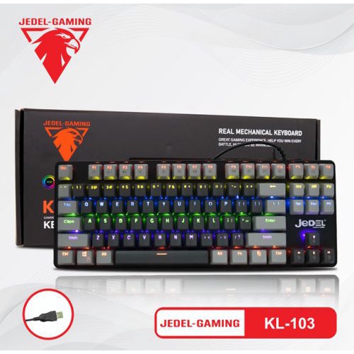 Bàn Phím Cơ gaming JEDEL KL-103 LED Chuẩn 87 Phím Blue Switch Bh 12 Tháng