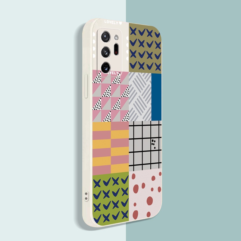 Ốp Điện Thoại Cạnh Vuông Mềm Họa Tiết Caro Cổ Điển Cho Samsung Galaxy Note 20 Ultra A30 A20 A50S A10