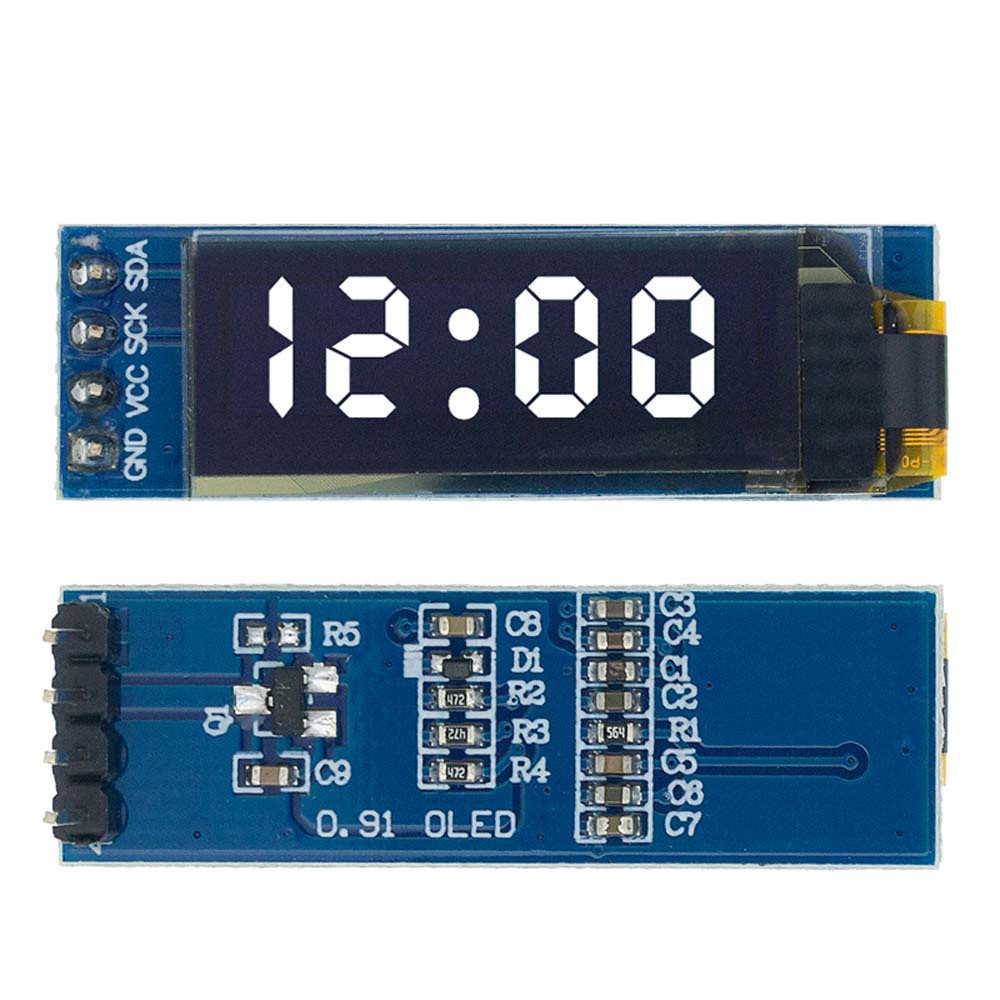 AUGUSTINA 0.91 inch OLED Display Module White/Blue LCD Screen Board LCD Display Module 3.3V/5V OLED module Black board 128X32 for Arduino IIC interface Smart Electronics/Multicolor