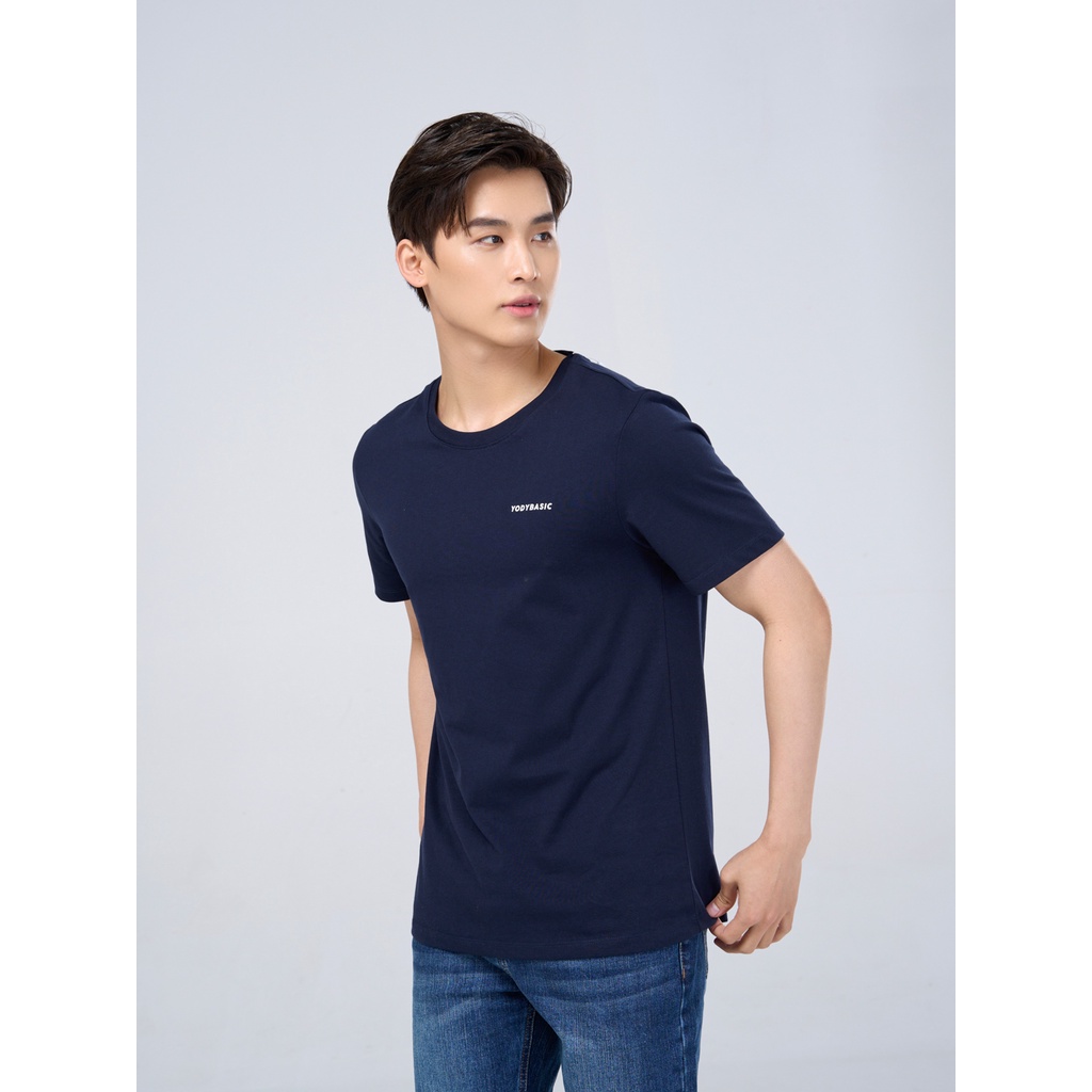 Áo Thun Cộc Tay Nam YODY, Áo Phông TShirt Nam Vải trơn in logo yody basic chất vải cotton mát mẻ, dáng thể thao TSM5203