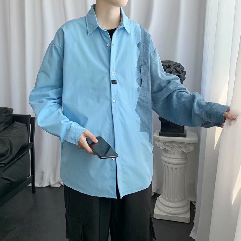 Korean fashion men's long-sleeve crew neck shirt | BigBuy360 - bigbuy360.vn