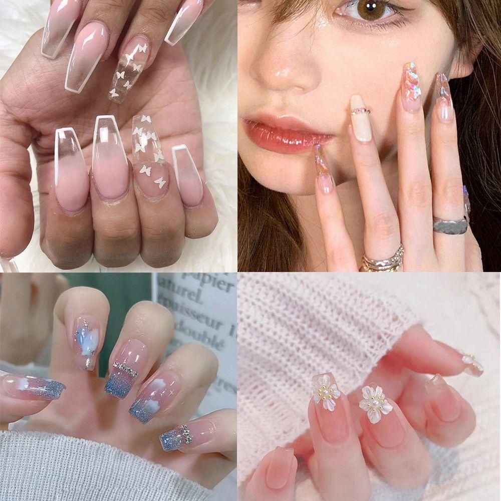 MIHAN1 Hộp 24 Móng Tay Giả Múa Ba Lê