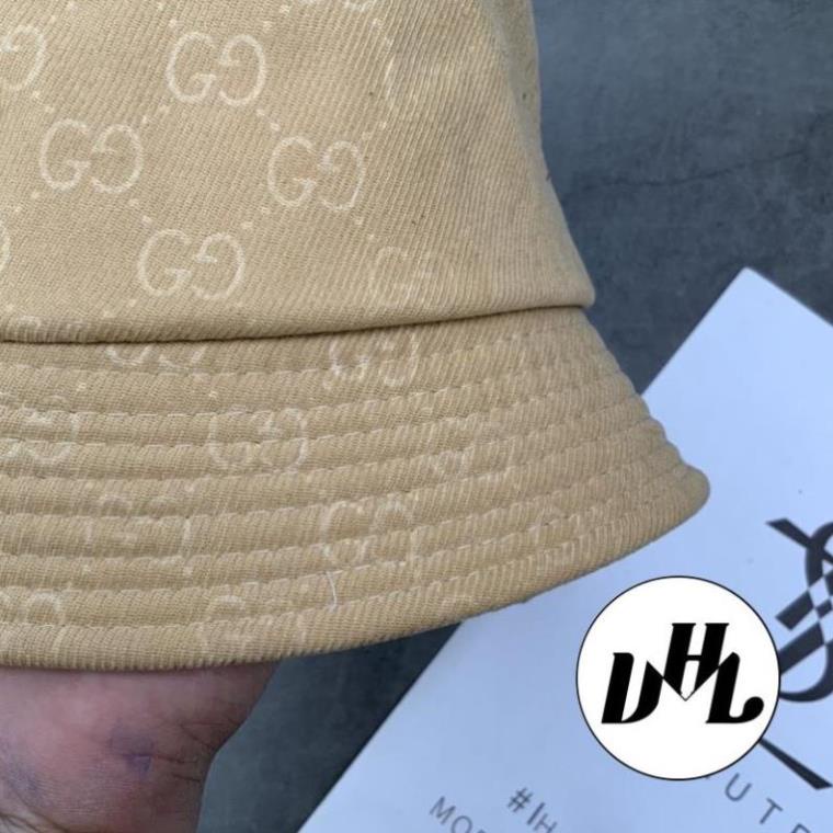 Mũ Bucket Form Cụp in GC Gắn Logo Ong Thời Trang Unisex Nam Nữ