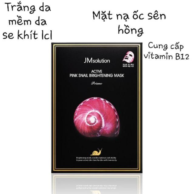 Mặt Nạ Dưỡng Da Trắng Mịn Đều Màu JM solution Active Pink Snail Brightening Mask 30ml