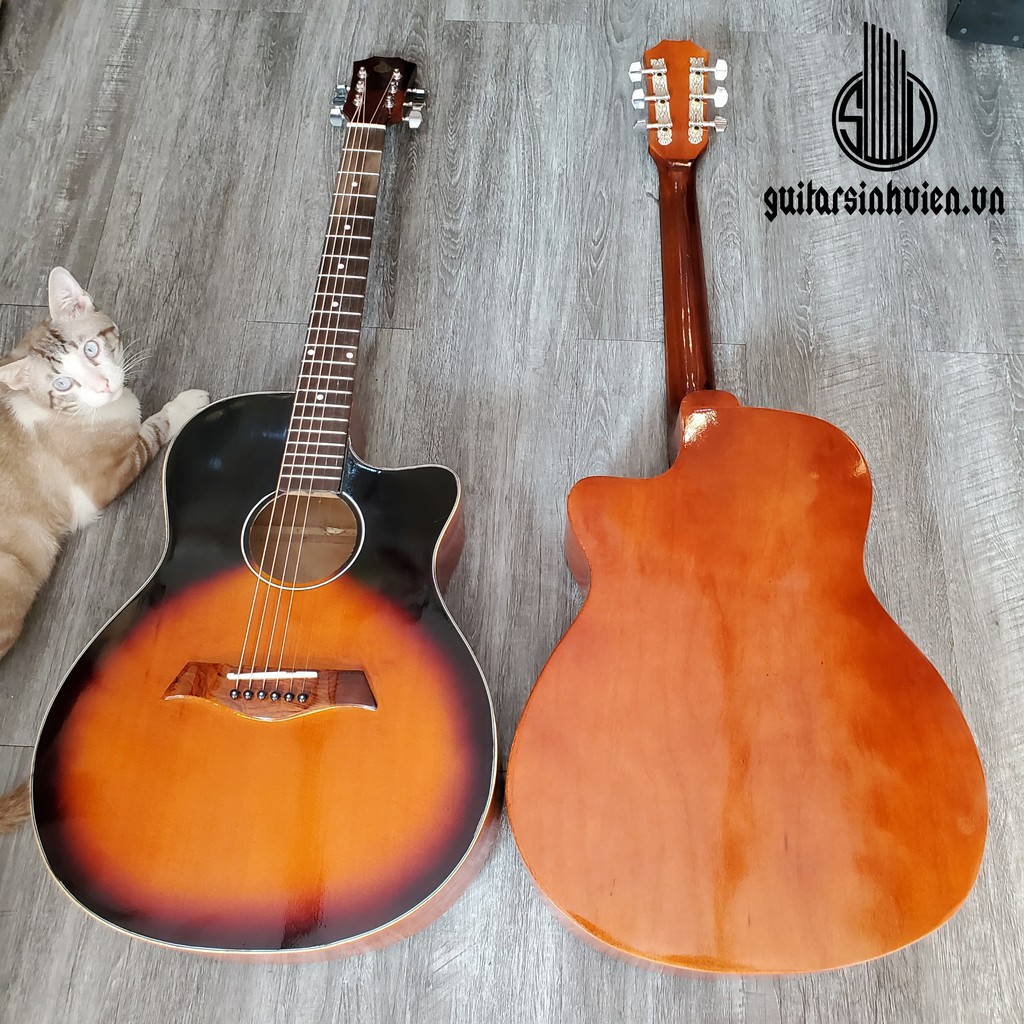 Đàn guitar acoustic tập chơi SV-A1 có ty chỉnh cần - Mặt gỗ thông nguyên tấm - Tặng 7 phụ kiện - Bảo hành 1 năm