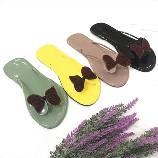 Dép kẹp nữ xỏ ngón quai mảnh đính nơ bướm xinh xắn