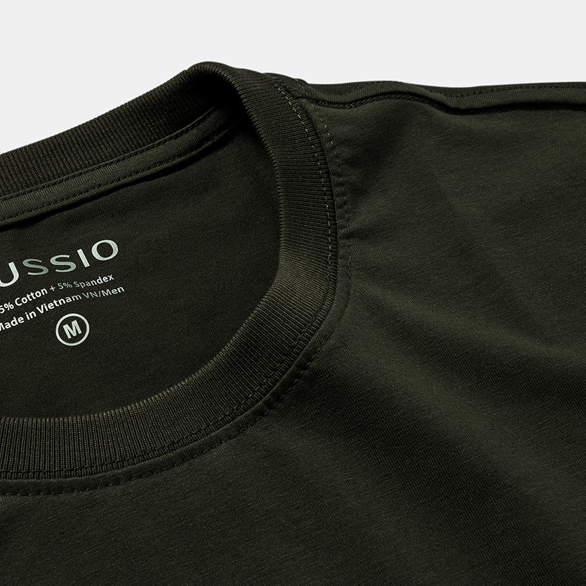 Áo thun nam trơn HUSSIO cotton co giãn dáng suông | BigBuy360 - bigbuy360.vn