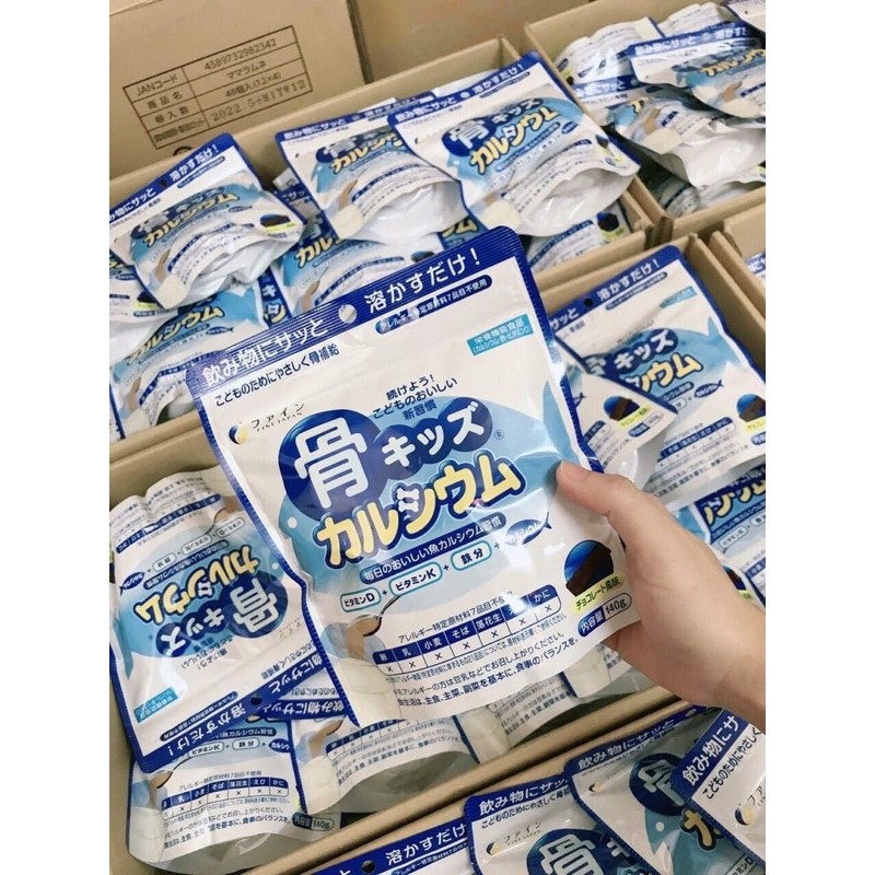 ( Video mua hàng )Bột Bone's Calcium for kids túi 140g bổ sung canxi xương cá tuyết Nhật Bản