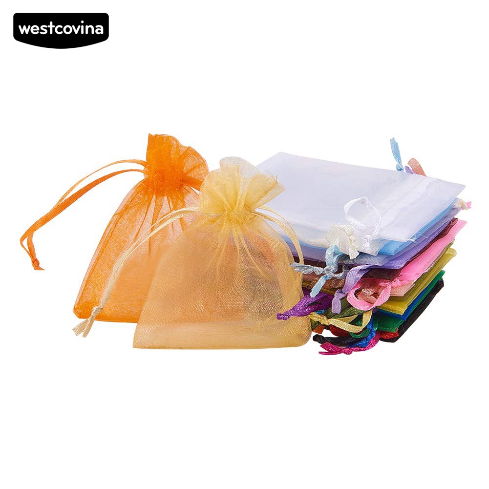 Set 100 túi lưới dây rút mini nhiều màu sắc