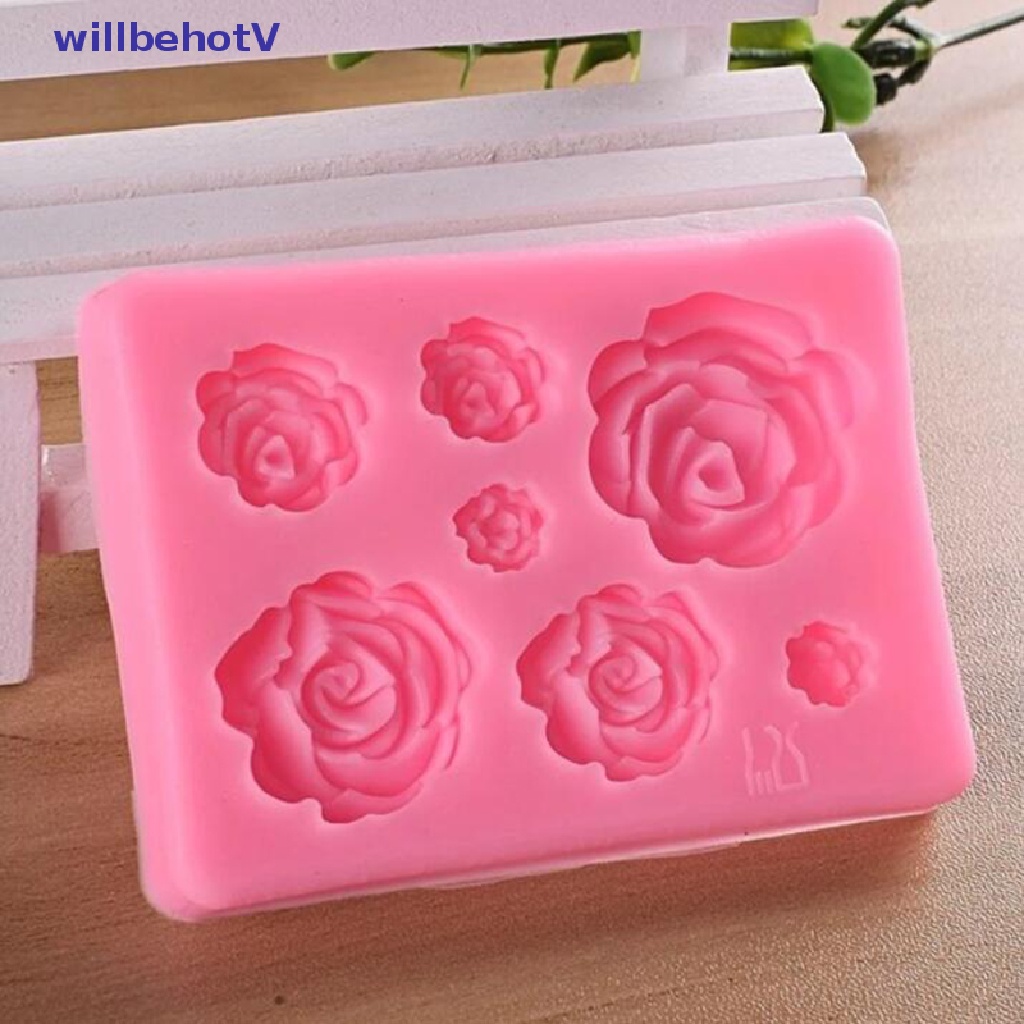 Khuôn Silicone Tạo Hình Hoa Hồng Làm Bánh Kẹo