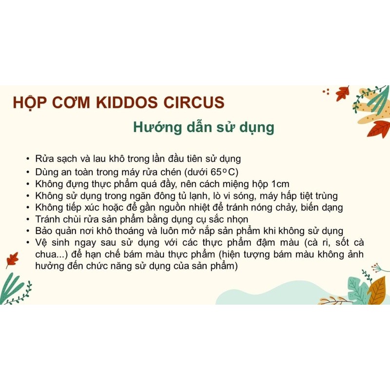 Hộp cơm kiddos circus ăn dặm cho bé Tupperware kèm thìa dĩa