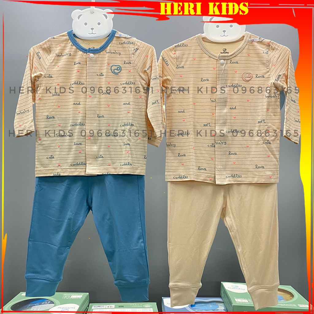 Bộ dài tay cài giữa Bu, Bubaby Bambus  0m - 9m
