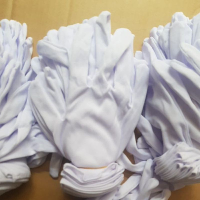 Giá sỉ 50 đôi. Găng tay vải cotton màu trắng dùng cắt băng khánh thành, duyệt binh,kiểm tra hàng
