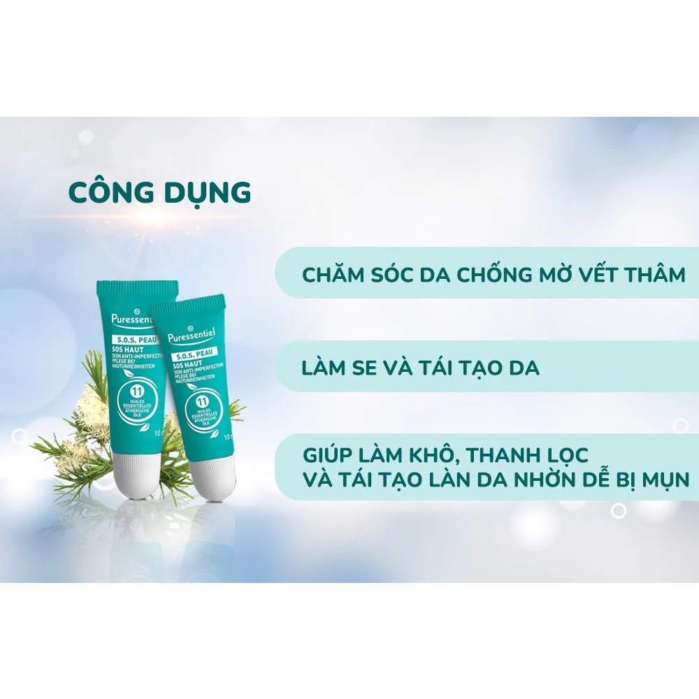 Combo làm đẹp Puressentiel gồm giảm cân Slim Stick giảm cảm giác thèm ăn và gel giảm mụn thâm, mụn viêm, mụn bọc