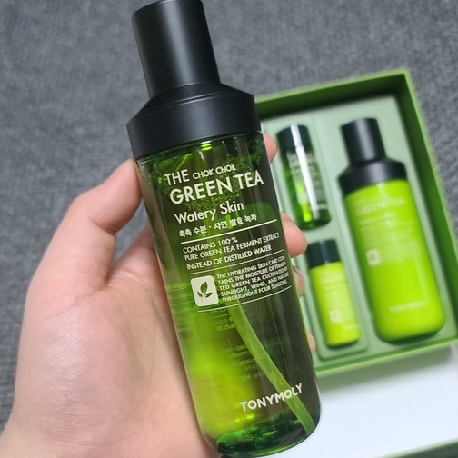 Set dưỡng da 2 món chiết xuất trà xanh TONYMOLY The Chok Chok Green Tea Watery Skin Care