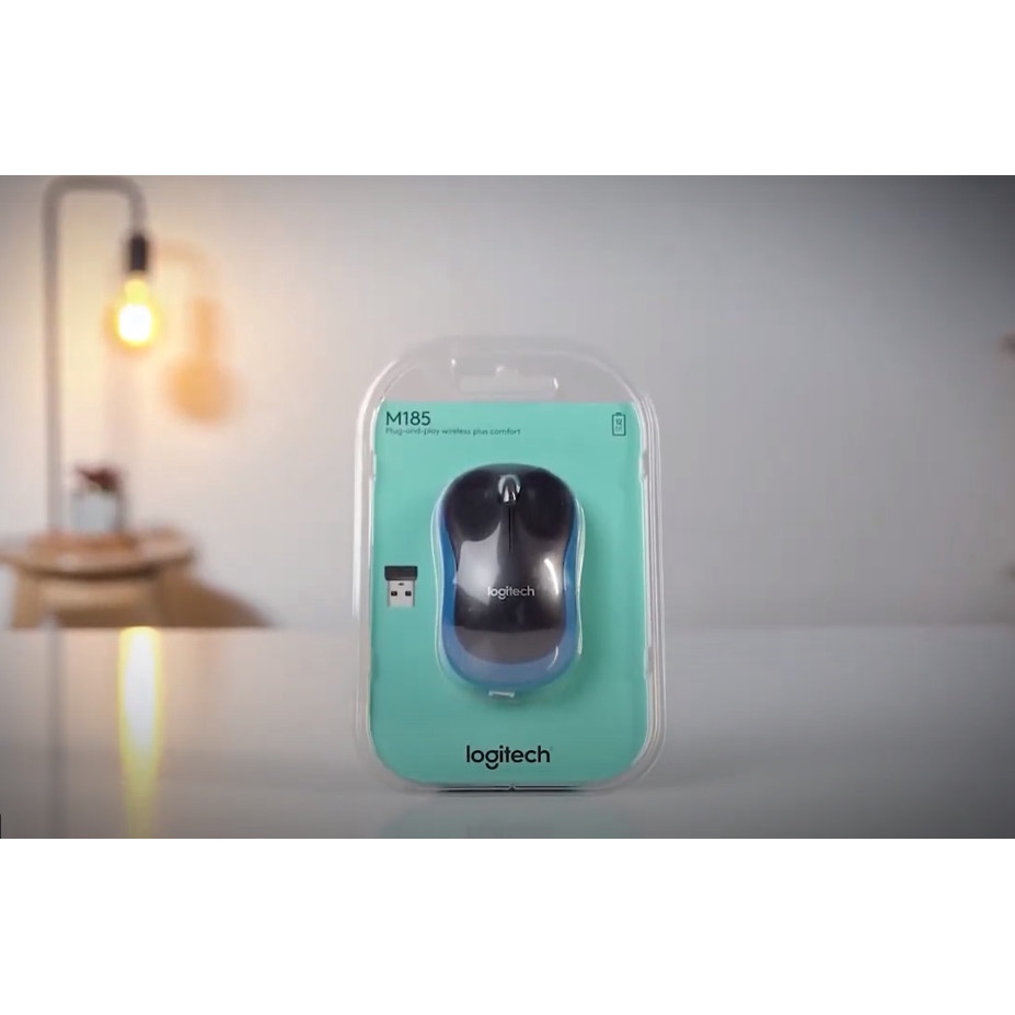 Chuột Không Dây Logitech M185 - Chính Hãng 2 màu Xanh - Đỏ | Bảo Hành đổi mới trong 36 tháng