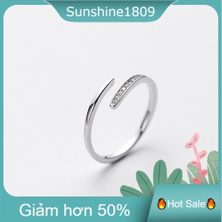 Nhẫn Bạc Hở Đính Đá Xinh Xắn Cho Nữ bạc S925 cao cấp