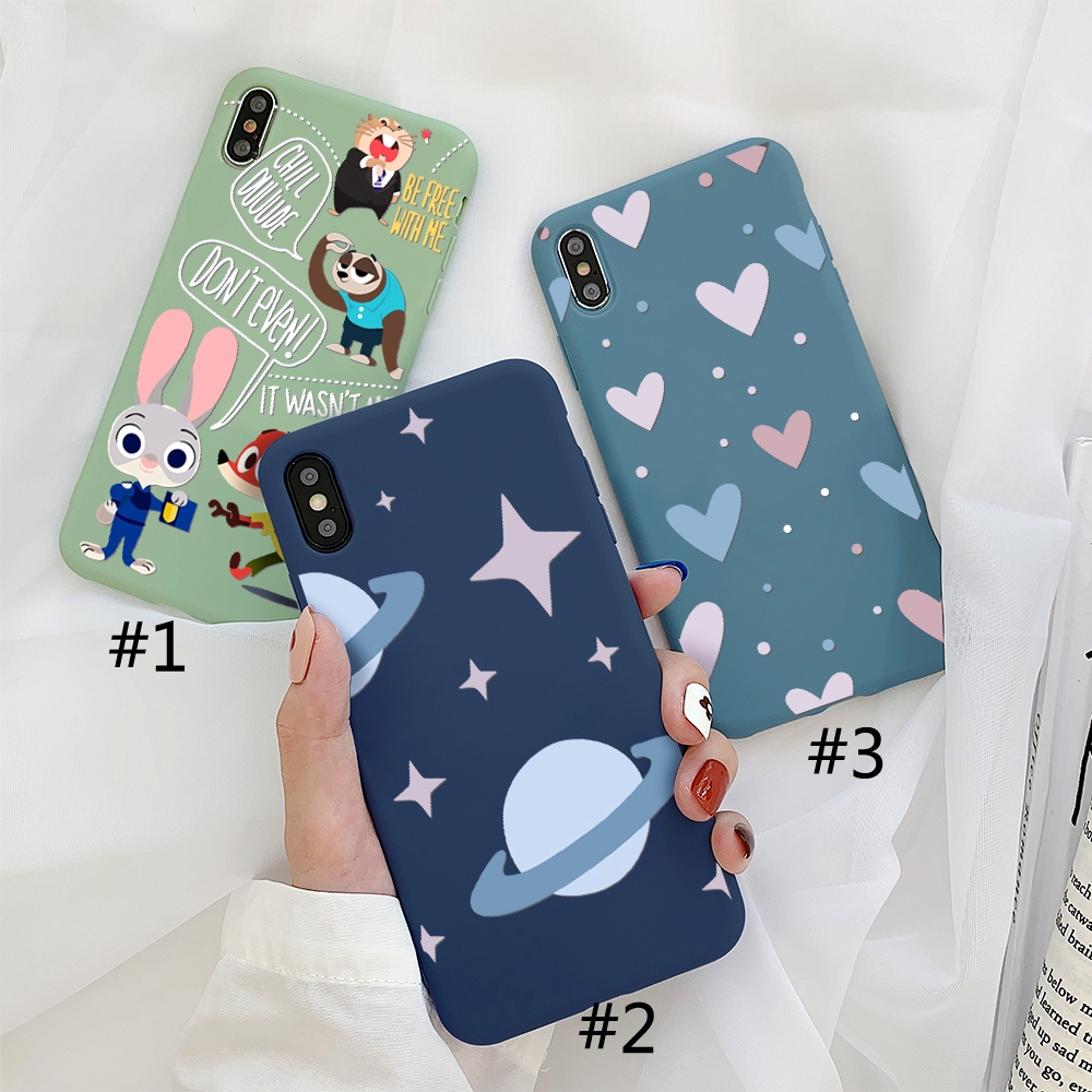 Ốp điện thoại silicon màu nhám in hình dễ thương cho iPhone 6 6s 7 8 X XS XS MAX XR | BigBuy360 - bigbuy360.vn