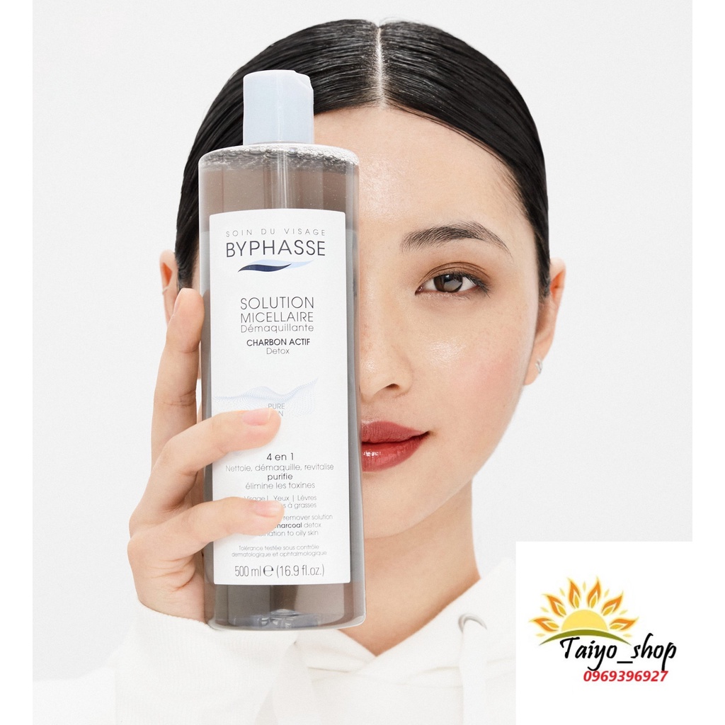 Nước Tẩy Trang Than Hoạt Tính Byphasse Solution Micellaire Charbon Actif Detox Pure Skin (500ml)