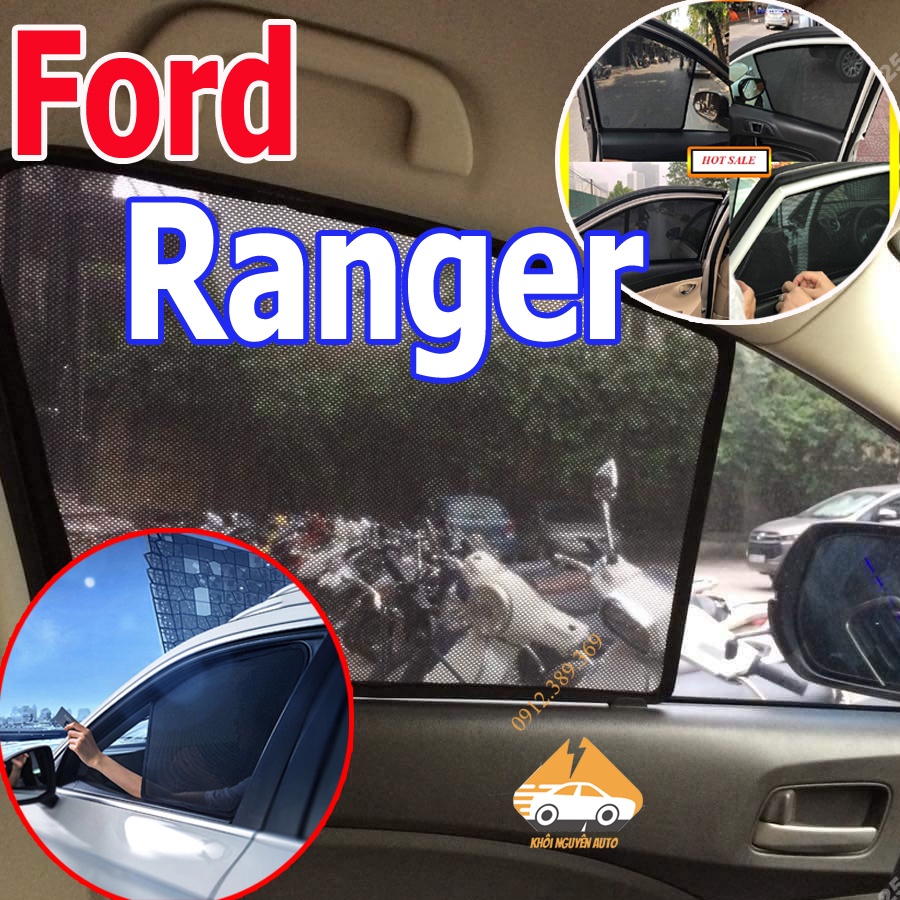 Rèm Che Nắng Ranger 2005-2011, 2012, 2012-2022- Raptor 2005-2022 Bô 4 Tấm Dính Nam Châm Hàng Loại 1