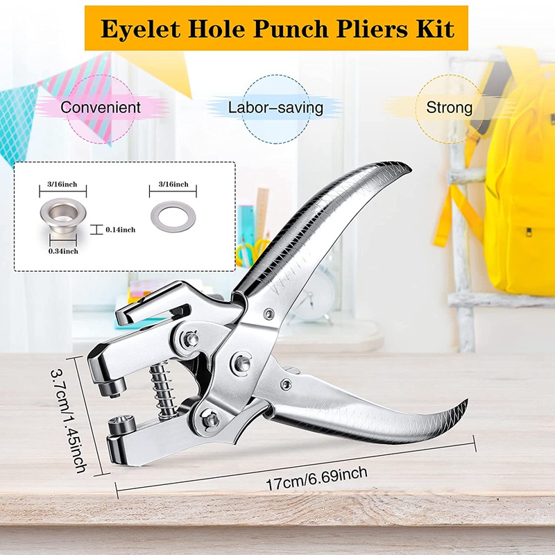 Kìm Bấm Lỗ 3 / 16 Inch Kèm 200 Khoen Bấm