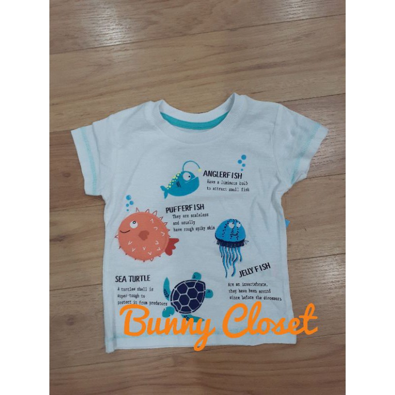 Áo phông cộc tay biển cả chất cotton cho bé trai M.atalan UK A.uth size 9/12m đến 5/6y