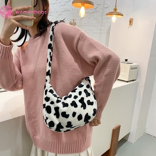 Túi Vải Đeo Chéo Họa Tiết Bò Sữa Dễ Thương