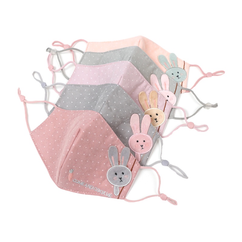 Khẩu Trang Chống Bụi Thoáng Khí In Hình Thỏ Dễ Thương Có Thể Tái Sử Dụng Cho Bé 2-10 Tuổi