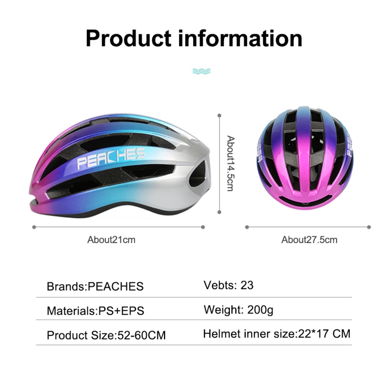 Mũ Bảo Hiểm Chuyên Nghiệp Dành Cho Nam Và Nữ Đi Xe Đạp Leo Núi Peaches Mũ Bảo Hiểm Lái Xe Đường Trường Một Mảnh Màu Trắng.