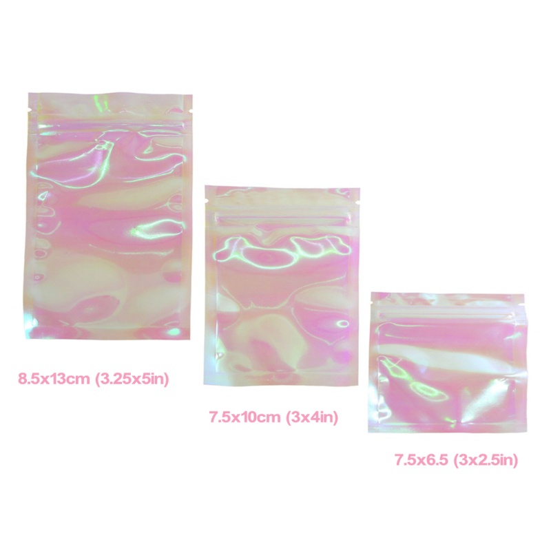 Set 100 Túi Đựng Muối Tắm Mini Dày Dặn Có Khóa Zip Màu Hồng Trong Suốt Chống Mùi Hôi