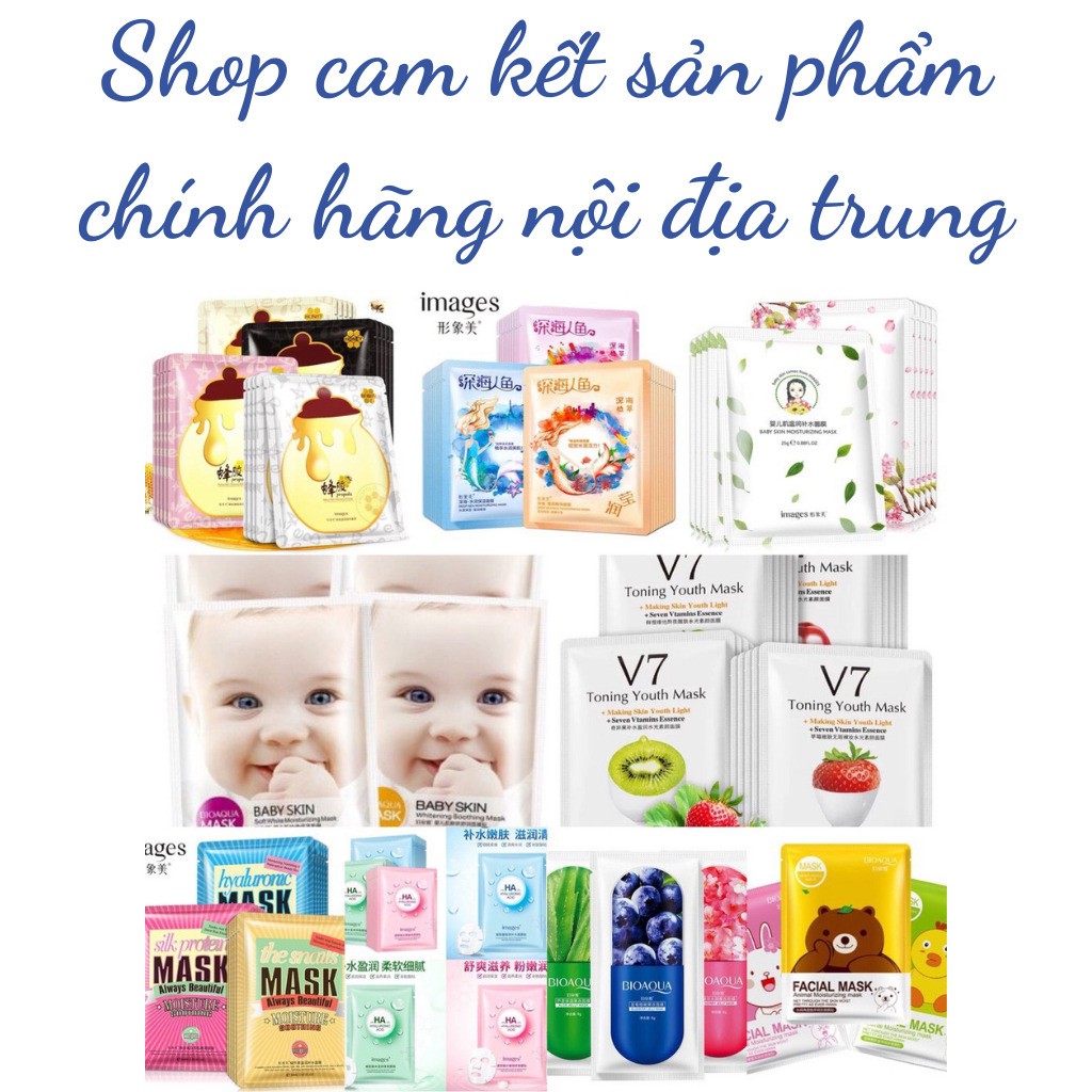 Combo 50 mặt nạ dưỡng da cao cấp nội địa trung mask cấp ẩm se khít lỗ chân lông sáng da giảm mụn