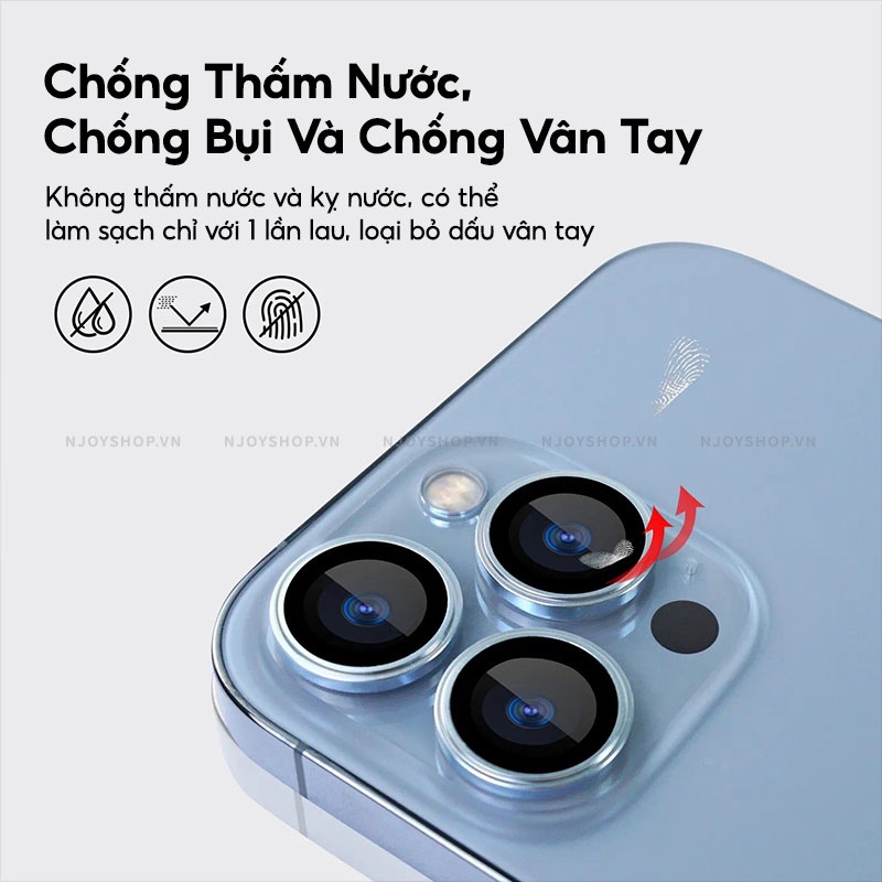 Bộ Vòng Cường Lực Bảo Vệ Camera Urr Có Khung Hỗ Trợ Dán Cực Dễ Cho 13 Pro Max 12 Pro Max Njoyshop