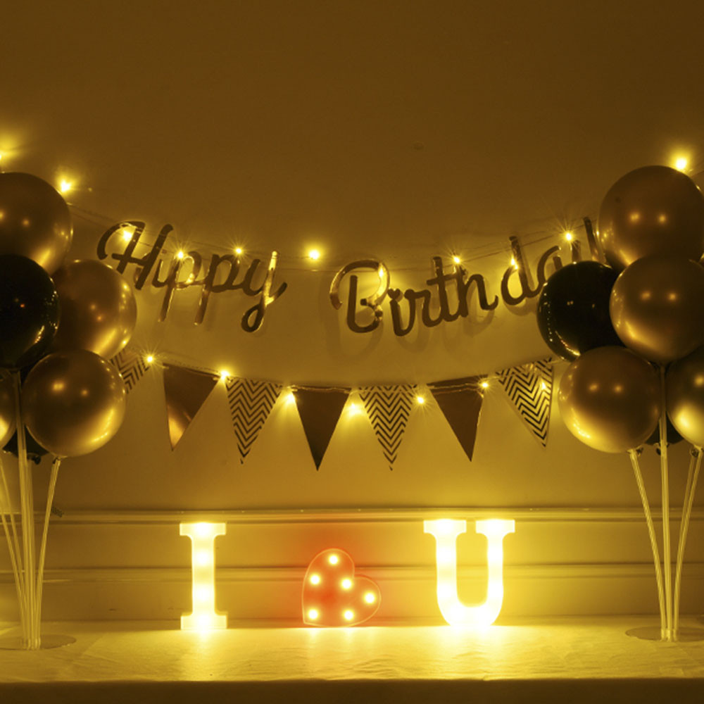 Dây Đèn Led Hình Chữ Happy Birthday Trang Trí Tiệc