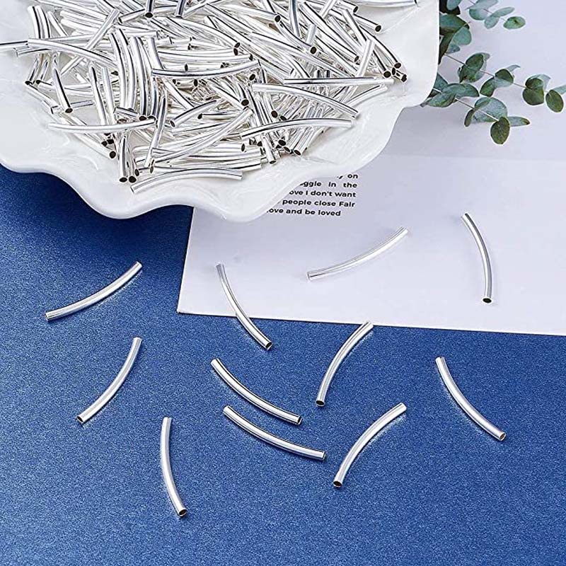 Bộ 100 Ống Cong Kết Nối Làm Trang Sức 8 Kích Cỡ