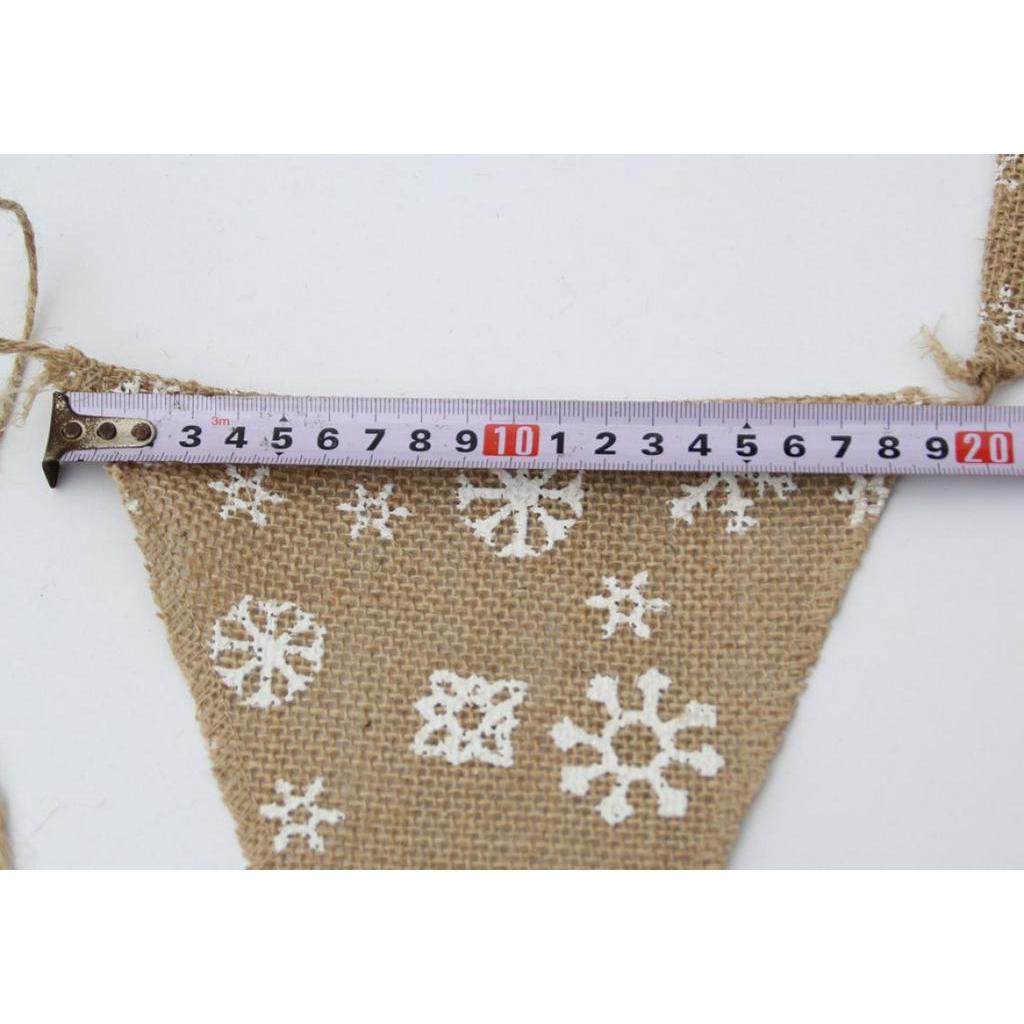 Dây Cờ Vải Lanh Hình Bông Tuyết Trang Trí Giáng Sinh