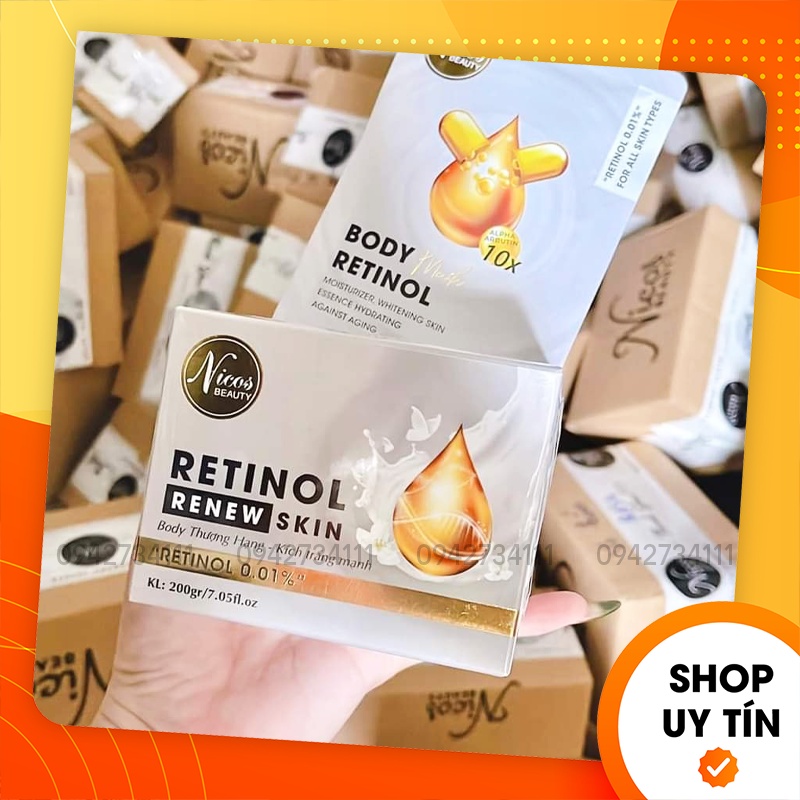 [Tặng Ủ Trắng] Kem Body Retinol Nicos Beauty - Boss Thanh Nhi Nikos -  8936177940332
