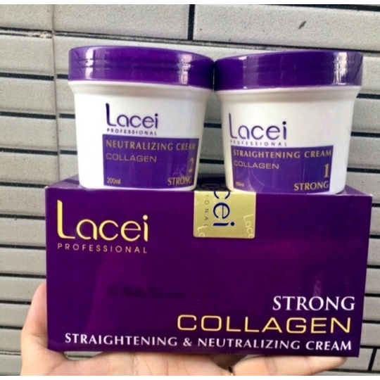 (Hộp giấy) Thuốc duỗi tóc không cần kẹp nhiệt tại nhà Collagen Lacei