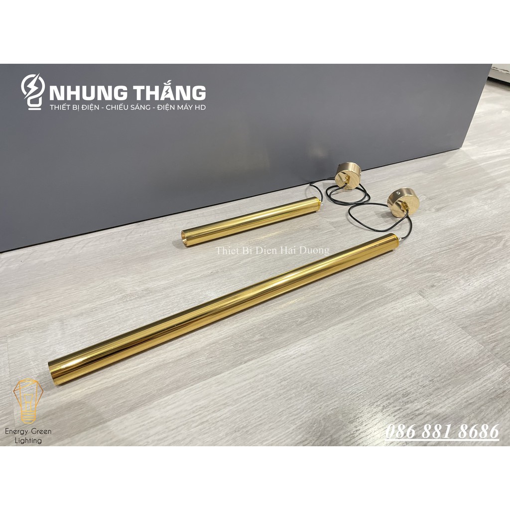 Combo 3 Đèn Thả Trần Trang Trí Rọi Ống Bơ Thân Vàng 5w - 2 Kích Thước 60cm , 30cm - Thân Nhôm Tản Nhiệt - Ánh Sáng Vàng