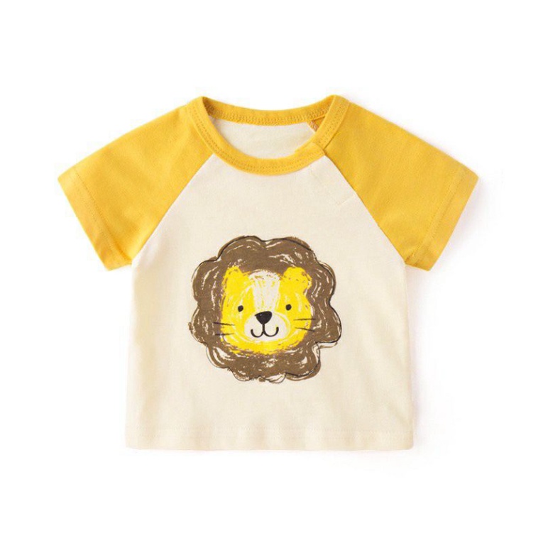 ÁO THUN CỘC TAY HOẠT HÌNH PHỐI MÀU CHO BÉ YÊU 8-18KG | VIDEO THẬT | SHOP BEECOW