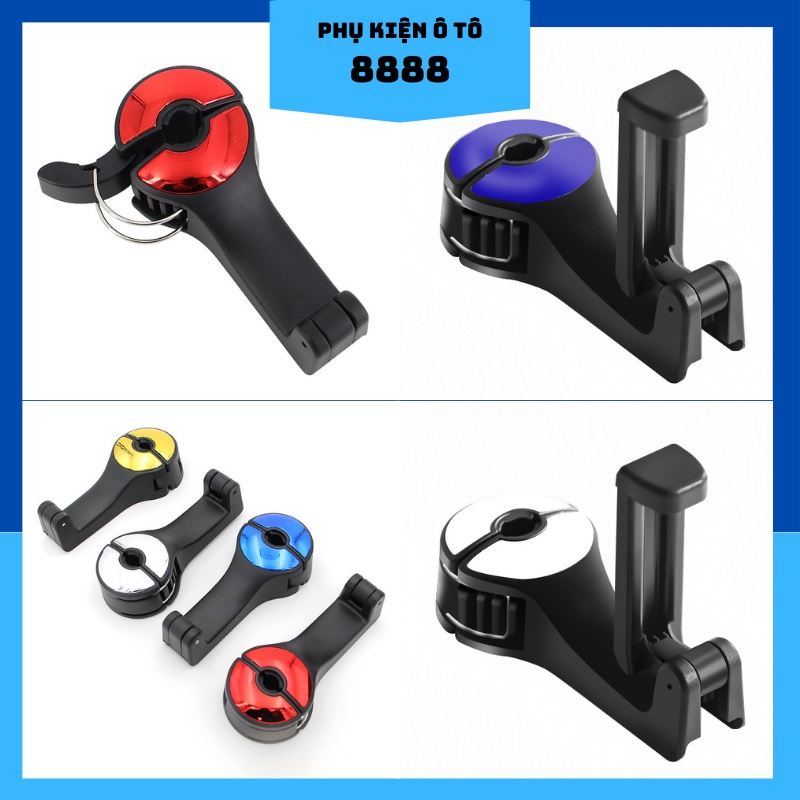 Móc Treo Đồ Kiêm Giá Đỡ Điện Thoại 2 Trong 1 Thông Minh 8888 - Móc Treo Đồ Nội Thất Ô Tô