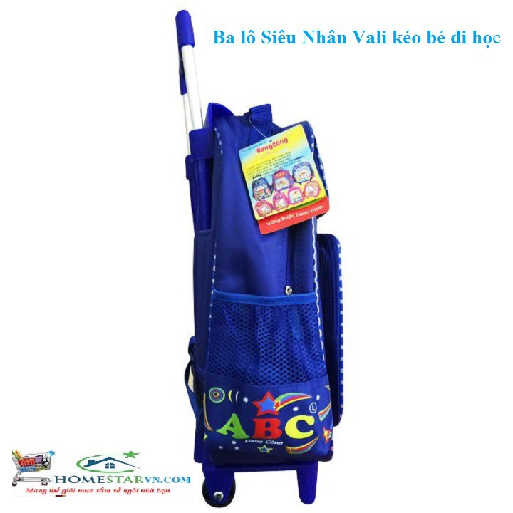 Ba lô kéo hoc sinh ABC T, balo đi học nhiều ngăn tiện dụng cho bé cở trung