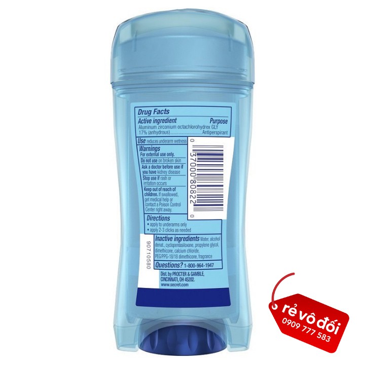 Lăn khử mùi Secret Clear dạng Gel ngăn tiết mồ hôi và khử mùi nữ dài lâu 73g - Mỹ | BigBuy360 - bigbuy360.vn