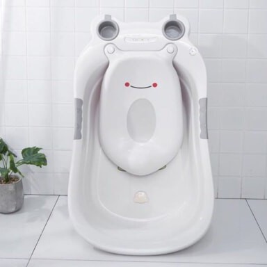 CHẬU THAU TẮM CON ẾCH NHỰA VIỆT NHẬT CÓ LƯỚI TẮM TỰA LƯNG DÀNH CHO BÉ YÊU