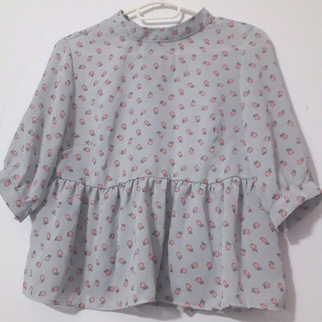 Áo peplum tay lỡ vải voan mịn mát