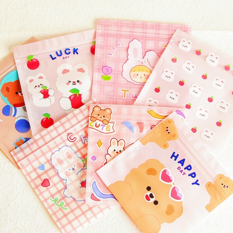 Túi Zip Mini Hình Gấu Thỏ Đựng Kẹo, Đựng Quà Dễ Thương, Túi zip Đựng Thực Phẩm Bánh Kẹo Phụ Kiện Hình Dễ Thương