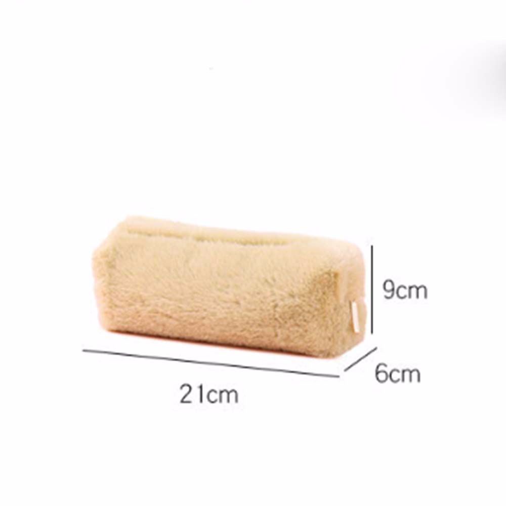 Túi Đựng Bút / Mỹ Phẩm Sức Chứa Lớn Hình Bát Giác Phủ Lông Nhiều Màu Dễ Thương Cho Học Sinh / Văn Phòng