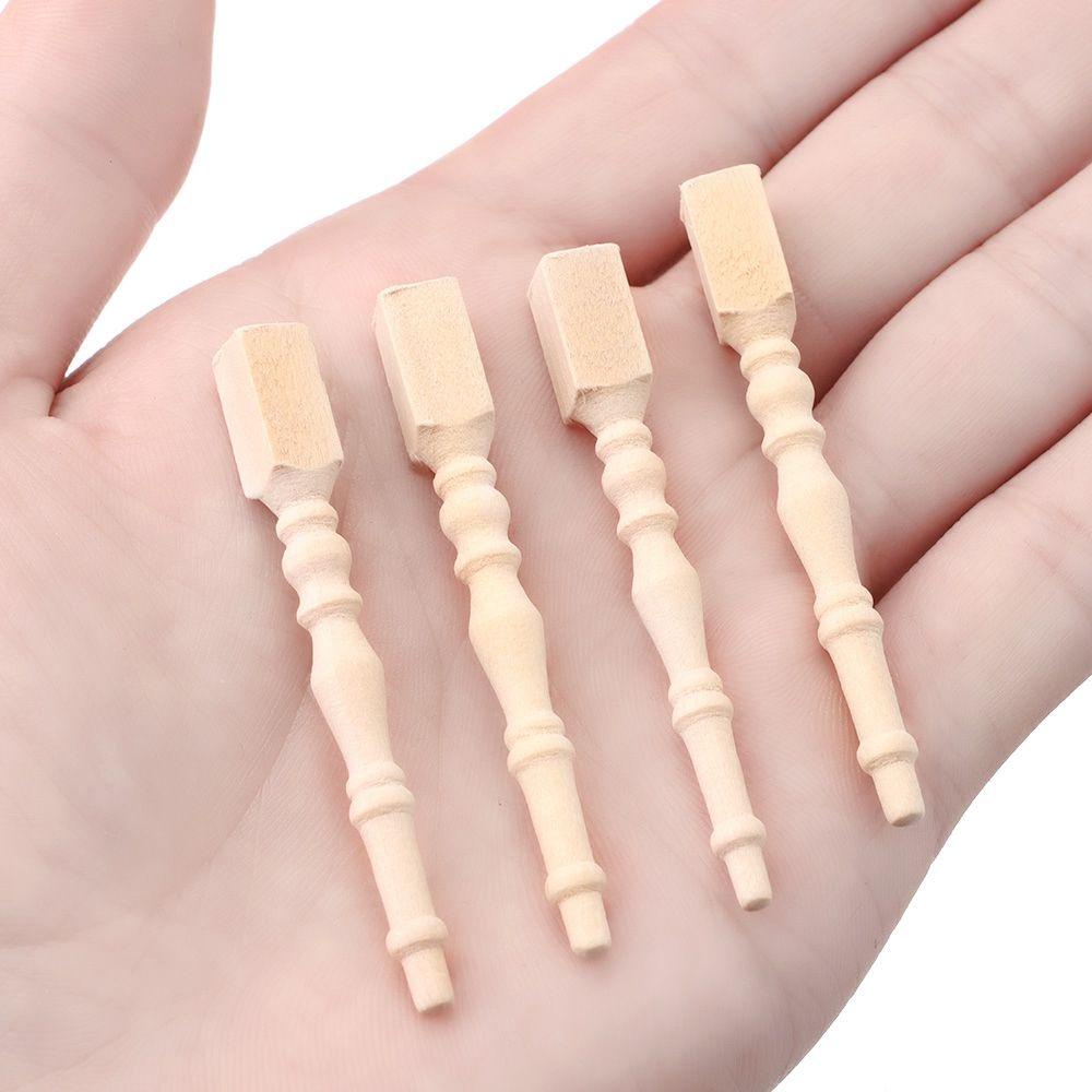 BEBETTERM 4 Chân Gỗ Mini Trang Trí Nhà Búp Bê Tỉ Lệ 1 / 12