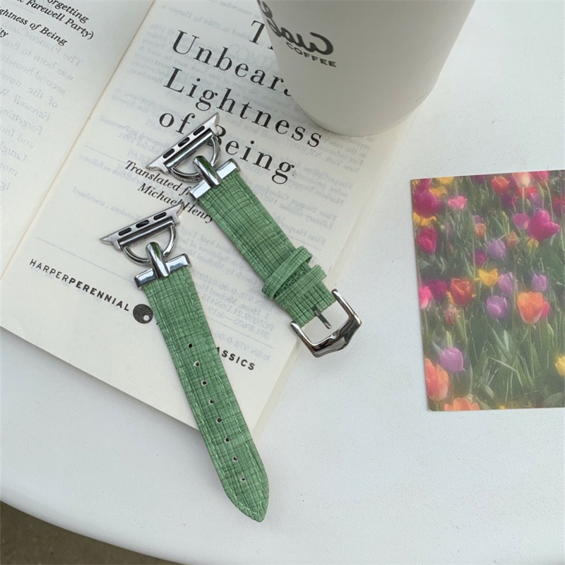 Dây Đeo Bằng Da Thanh Lịch Cho Đồng Hồ Thông Minh Apple Watch Series 7 6 5 4 3 SE 41mm 38mm 40mm 42mm 44mm 45mm